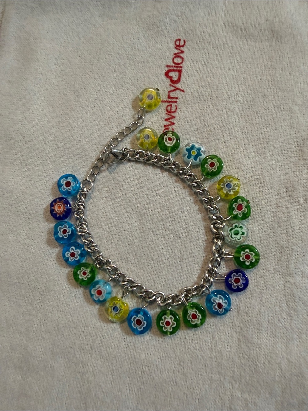 Millefiori charm bracelet